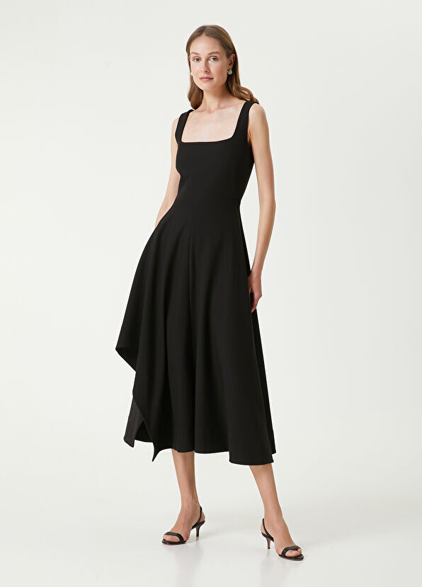 

Платье миди с асимметричной юбкой Beymen Collection, черный
