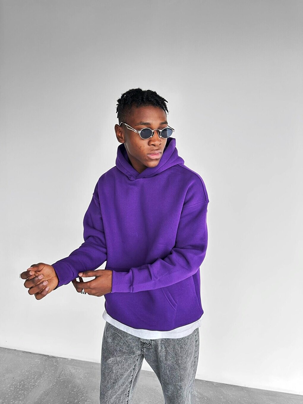 

Толстовка Oversize с капюшоном Фиолетовая ablukaonline, Фиолетовый