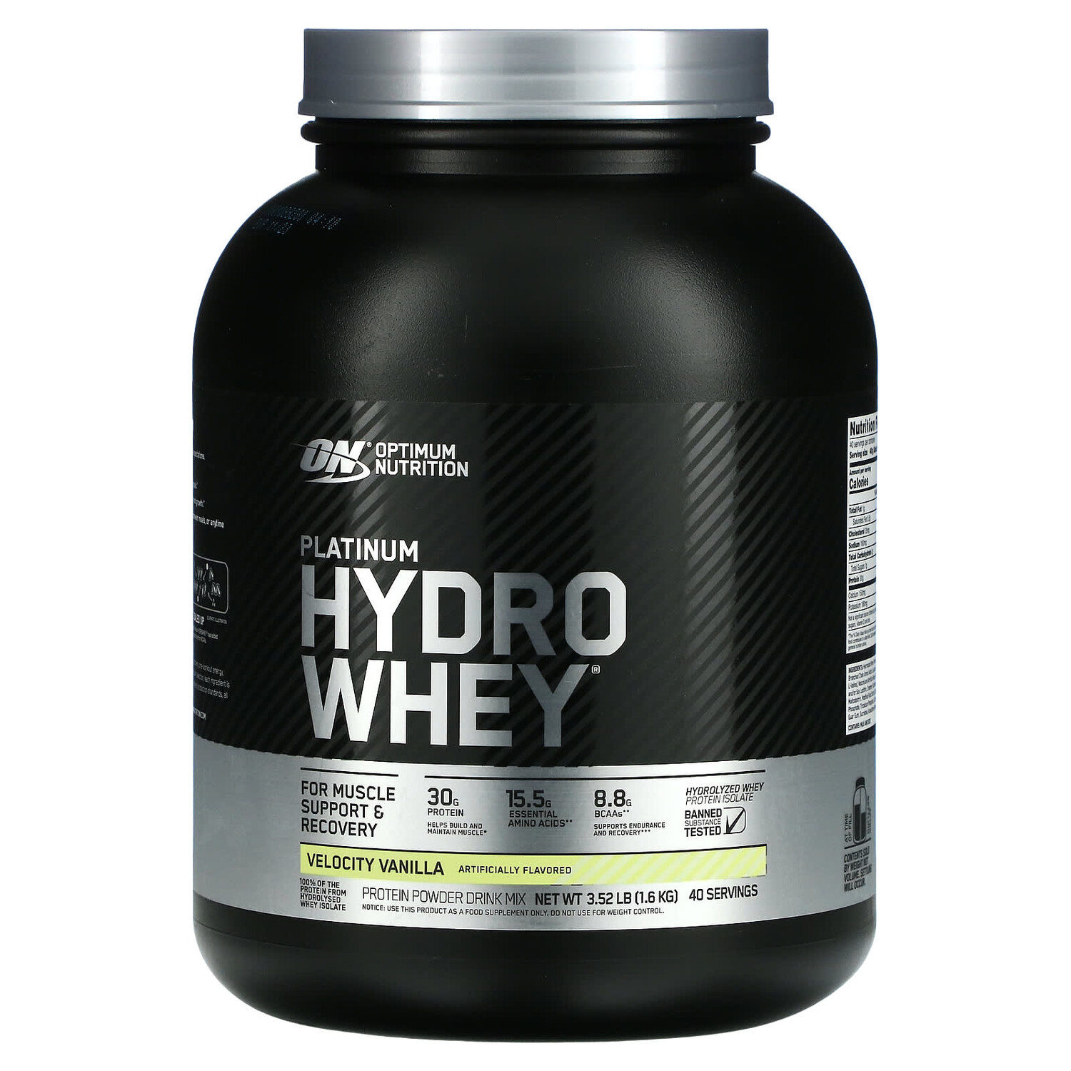 

Platinum Hydro Whey, Velocity Vanilla, 1,6 кг (3,52 фунта), Optimum Nutrition