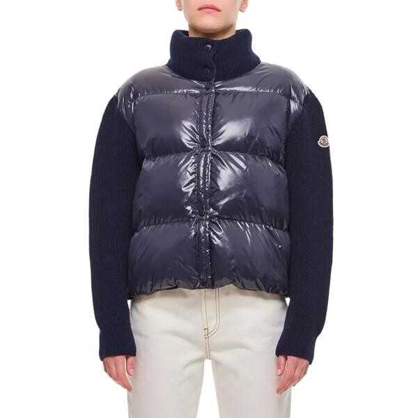 

Куртка bimaterial pocket and sleeves jacket Moncler, синий