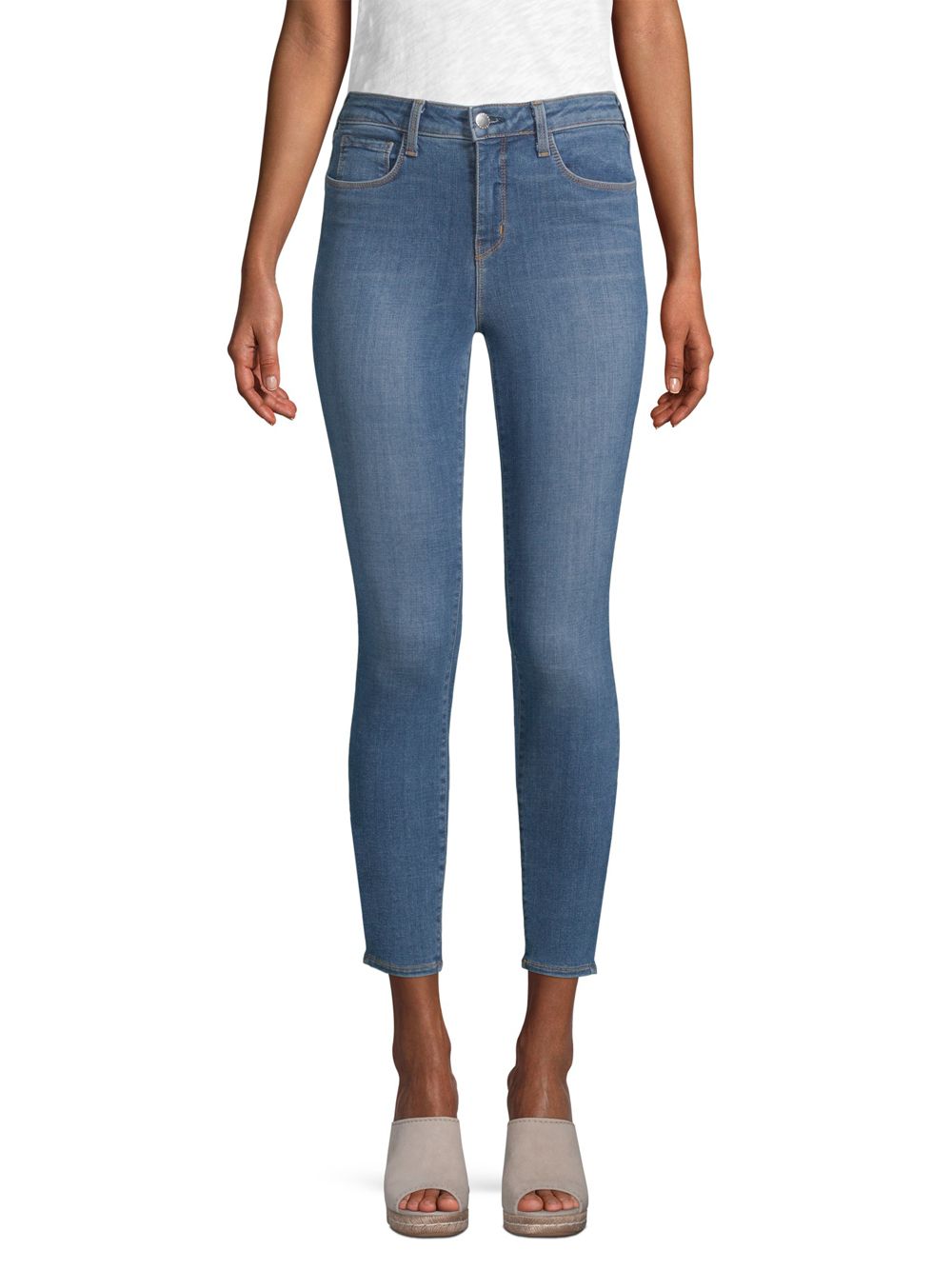 Эластичные джинсы-скинни до щиколотки Margot со средней посадкой L'AGENCE, винтаж