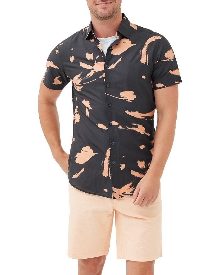 

Рубашка с коротким рукавом и принтом мазков Roystone Slim Fit Rodd & Gunn