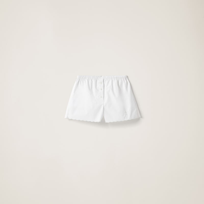 

Боксеры из поплина с вышивкой Miu Miu, белый