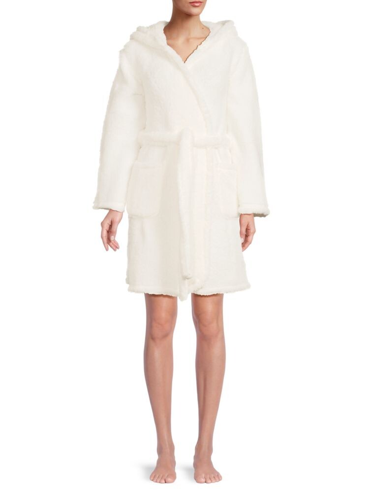 

Плюшевый халат с капюшоном Saks Fifth Avenue, цвет Cream