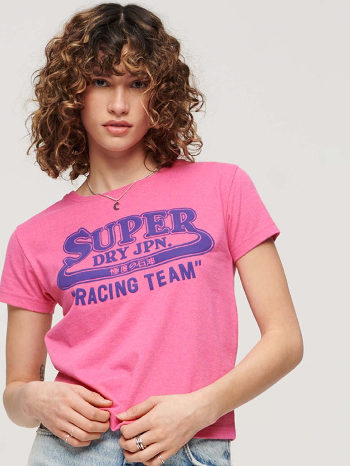 

Футболка с неоновым рисунком Superdry Archive, цвет Lolly Pink Marl