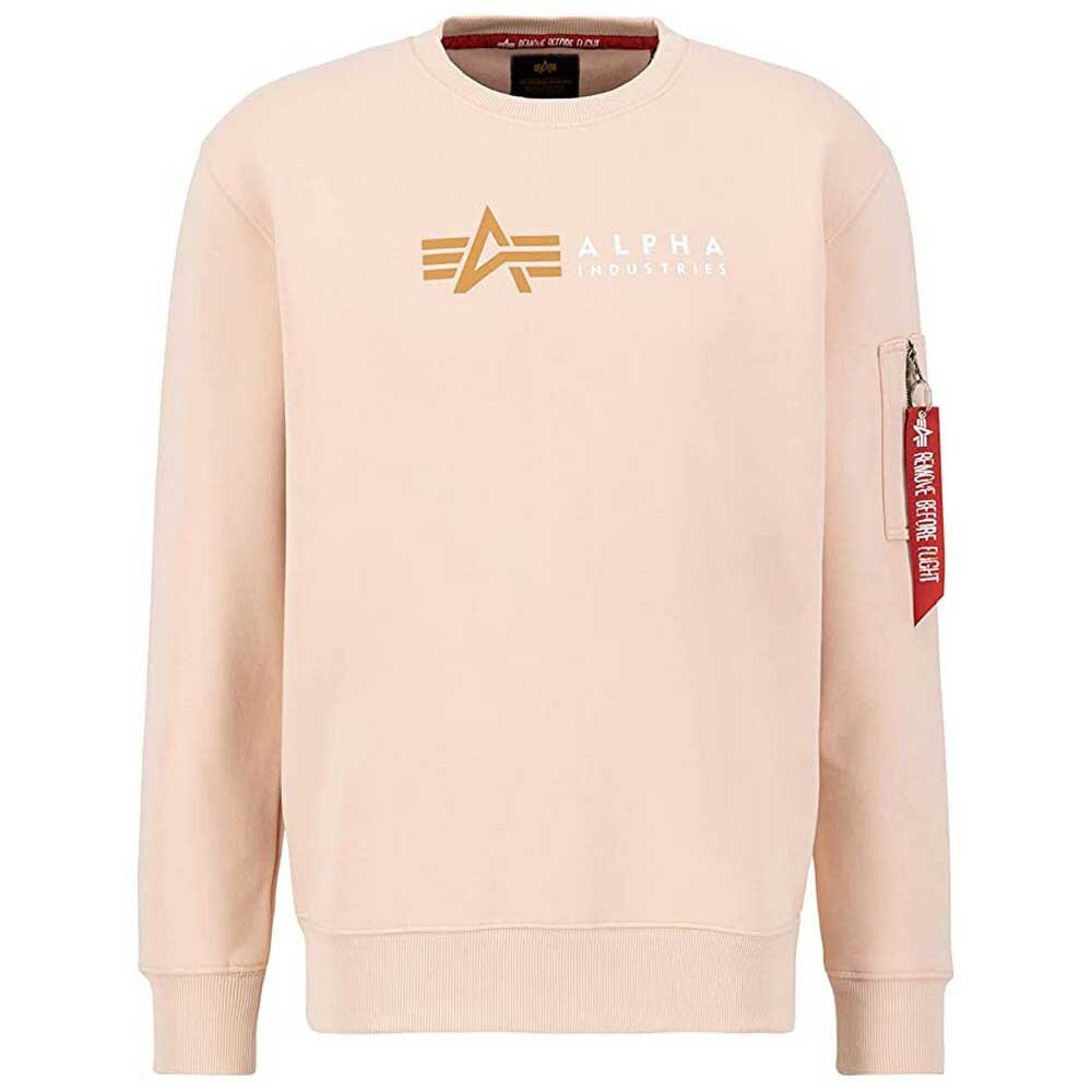 Толстовка Alpha Industries Alpha Label, бежевый толстовка alpha industries alpha label бежевый