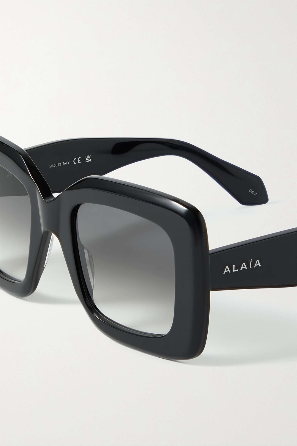 

ALAÏA EYEWEAR солнцезащитные очки в квадратной оправе из переработанного ацетата, черный