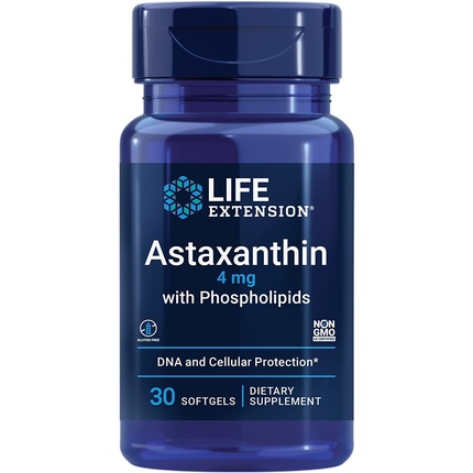 Астаксантин с фосфолипидами, 4 мг, 30 мягких таблеток, Life Extension фотографии