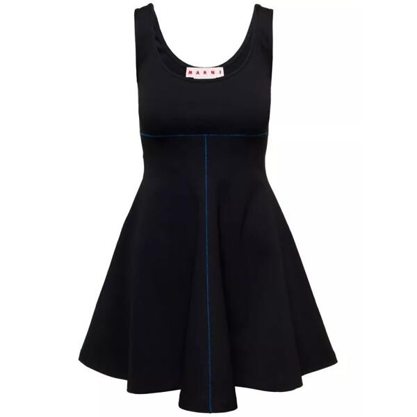 

Платье mini flared dress with contrasting stitching Marni, черный