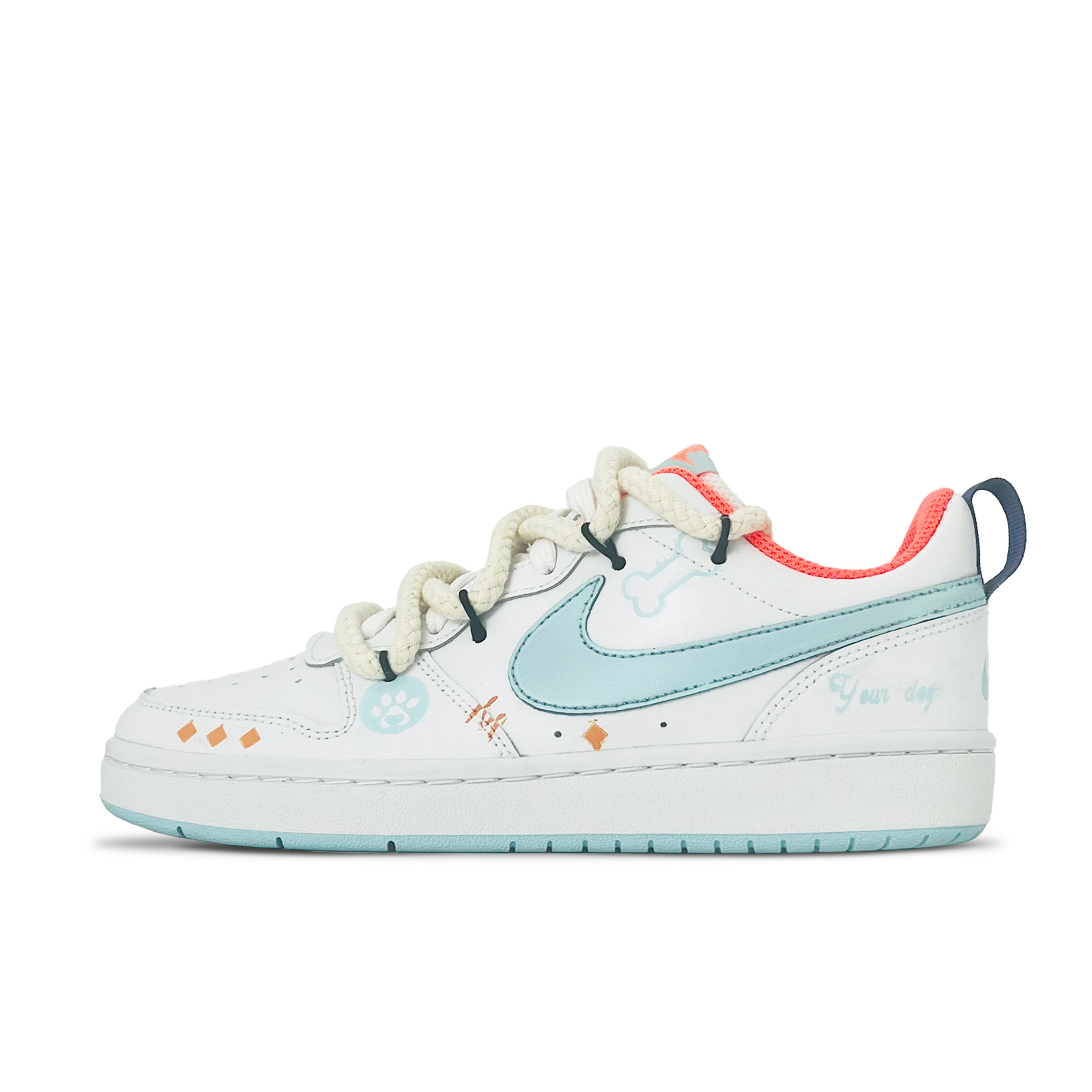 

Кроссовки Nike Court Borough Skateboarding Shoes Women's Low-top Cyan/White, голубой