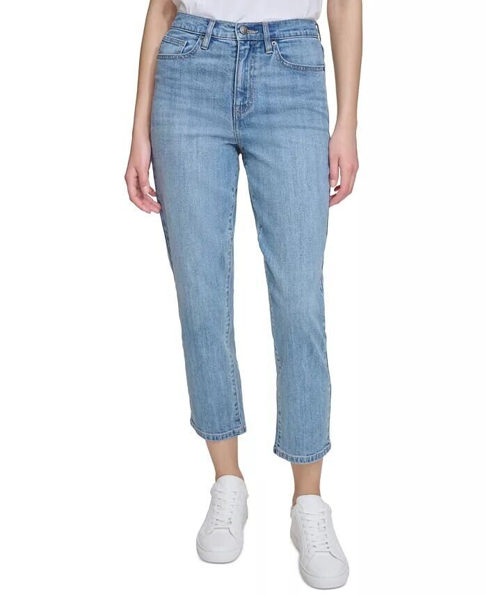 

Женские узкие прямые джинсы с высокой посадкой DKNY Jeans, синий