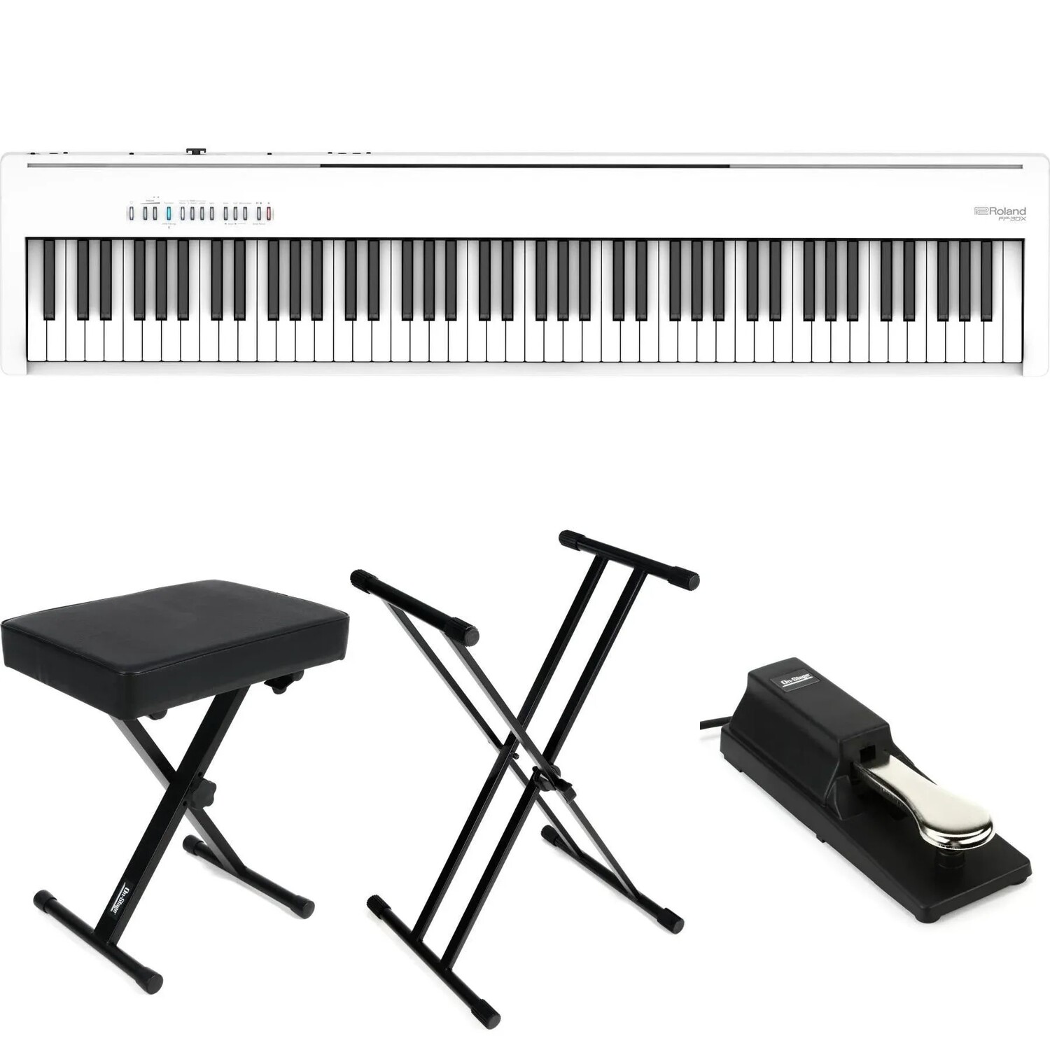 

Цифровое пианино Roland FP-30X с комплектом акустических систем Essentials — белое