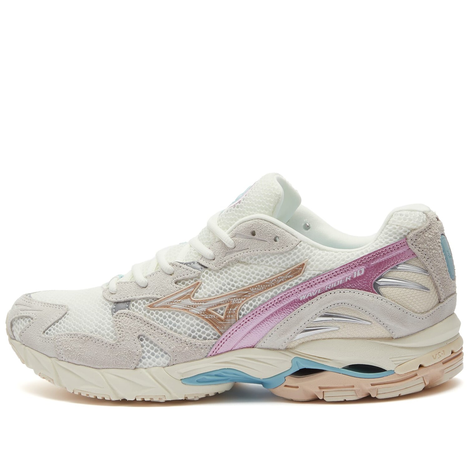 

Кроссовки Mizuno Wave Rider 10 'Kosei', цвет White Sand, Shifting Sand & Snow White