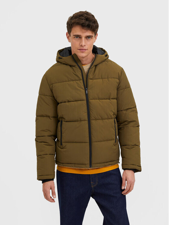 

Пуховик стандартного кроя Selected Homme, зеленый