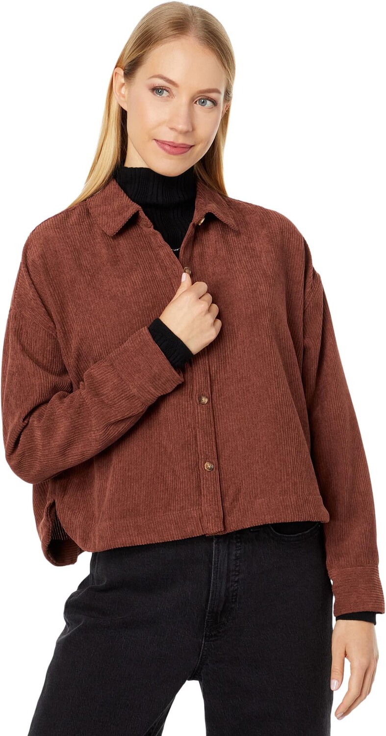 

Вельветовая укороченная рубашка Hartfield Madewell, цвет Dusty Redwood