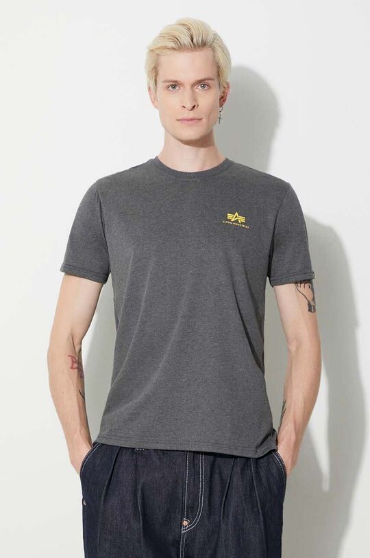 

Базовая футболка с маленьким логотипом Alpha Industries, серый