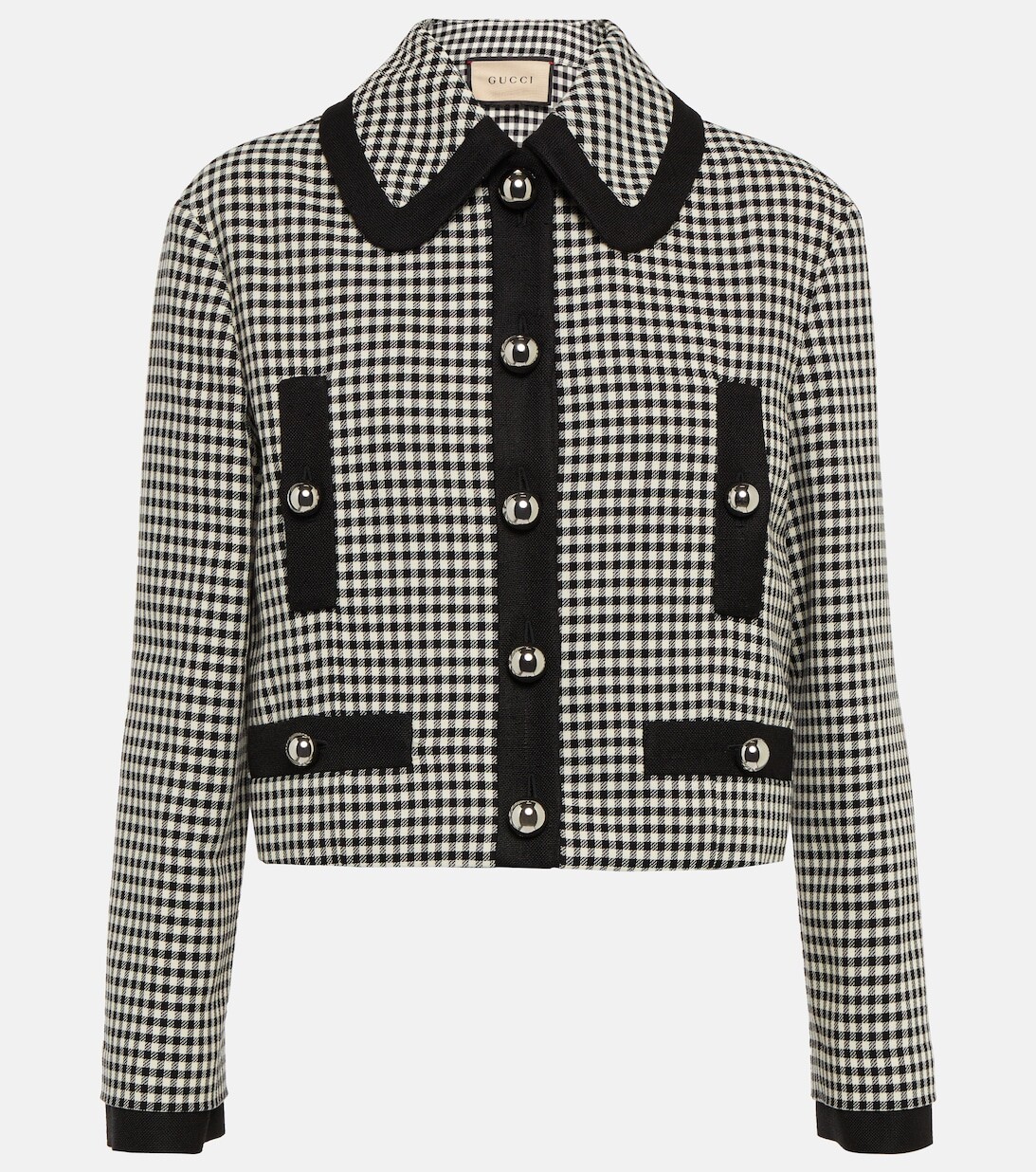 

Куртка из смесового хлопка в клетку GUCCI, черный