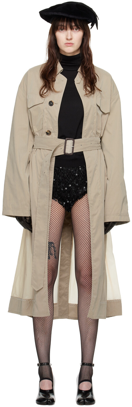 

Бежевый двусторонний тренч Decortique Maison Margiela, цвет Sand