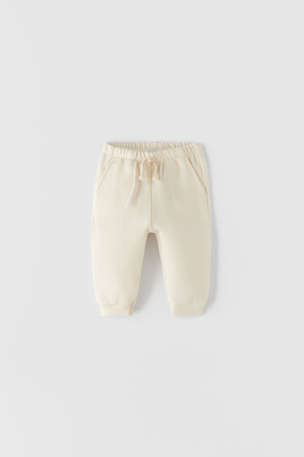 

Плюшевые брюки ZARA, светлый экрю