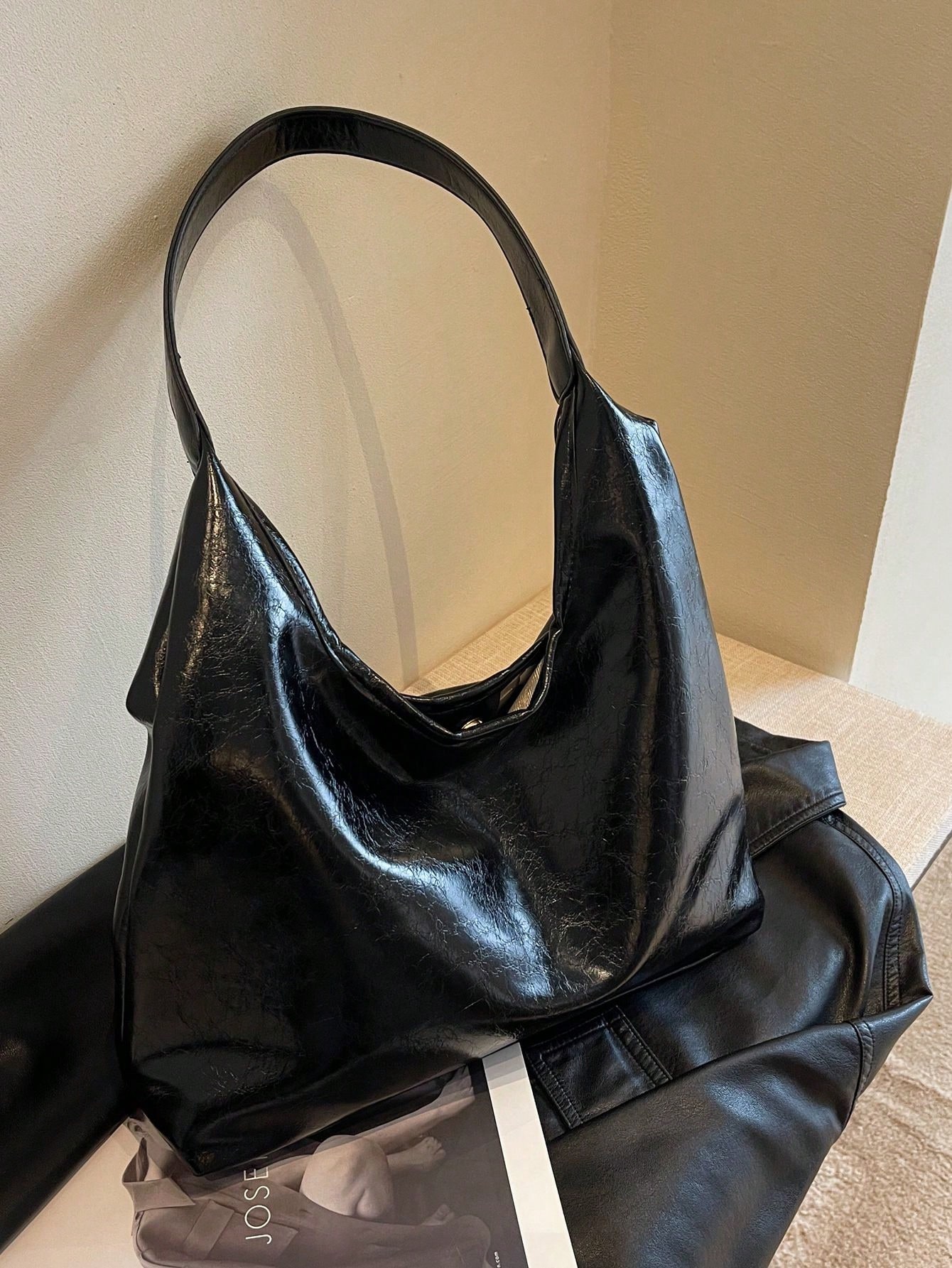 Женская большая сумка, черный женская сумка для покупок холстовая сумка продуктовая сумка складная черный