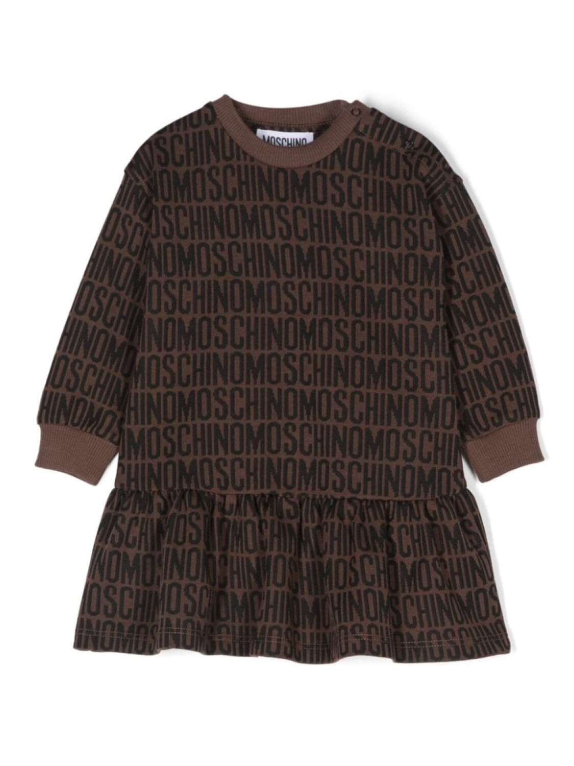 

Moschino Kids платье с логотипом-интарсией, коричневый
