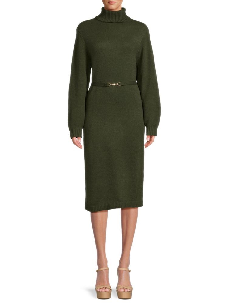 

Платье-свитер с воротником-стойкой и поясом Saks Fifth Avenue, цвет Olive