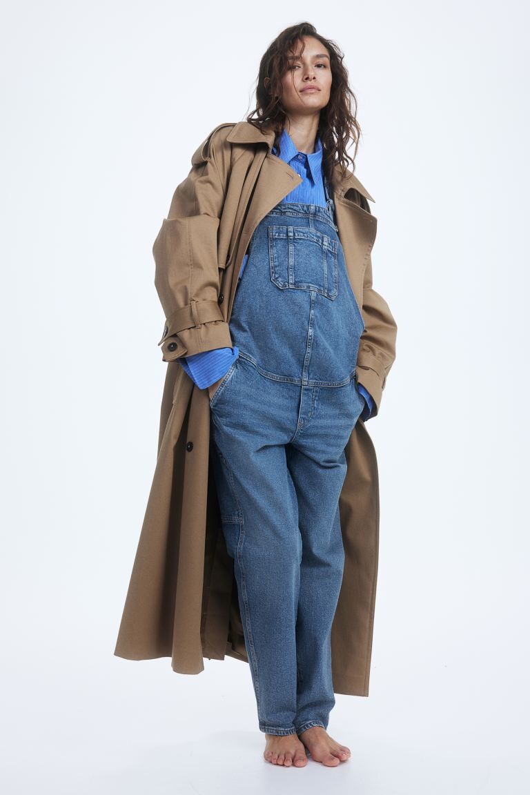 

Джинсовый комбинезон Mom длиной до щиколотки H&M, синий
