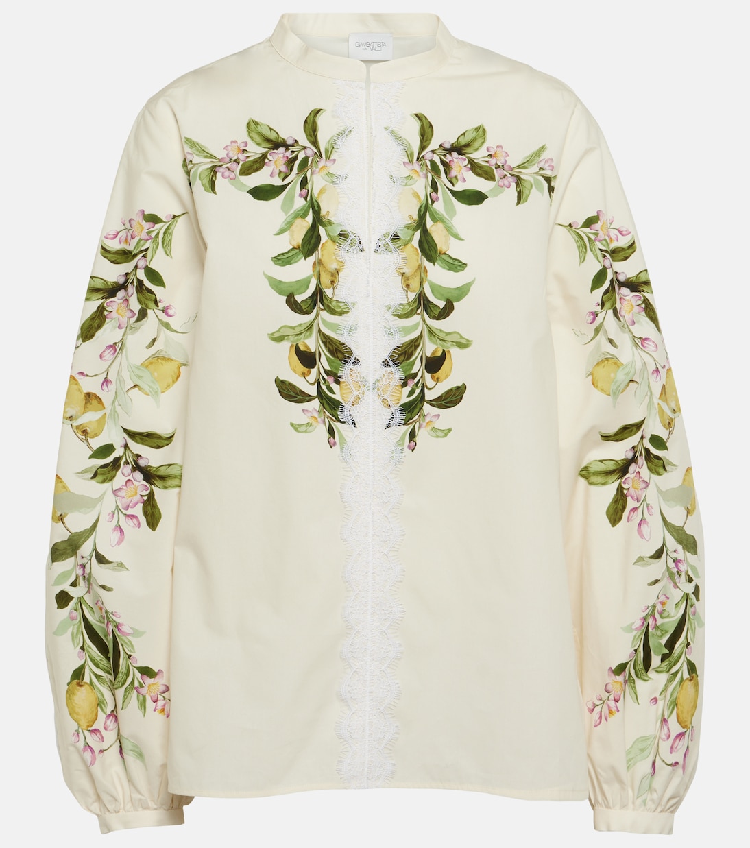 Хлопковая блузка с вышивкой Giambattista Valli, белый шелковая блузка со сборками с цветочным принтом giambattista valli розовый