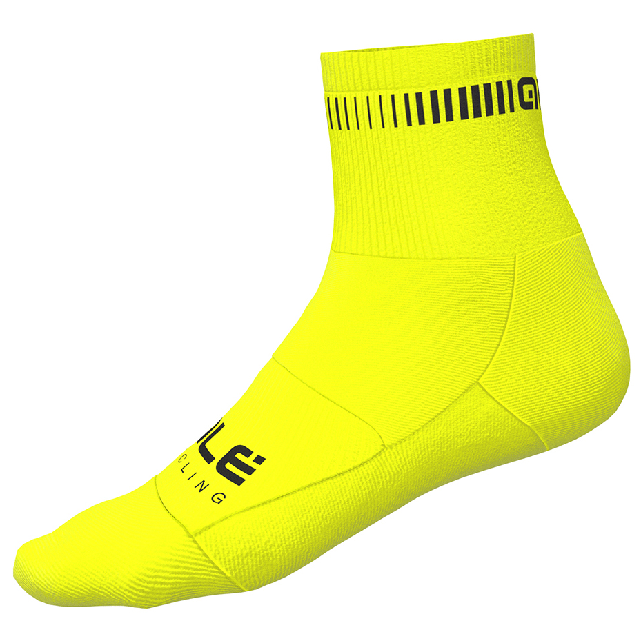 Велосипедные носки Alé Logo Q Skin Socks, цвет Fluo Yellow/Black
