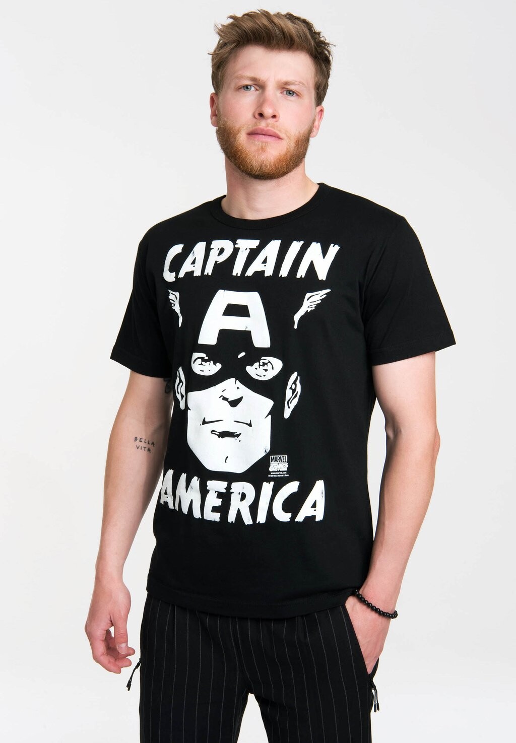 

Футболка с принтом CAPTAIN AMERICA MARVEL LOGOSHIRT, цвет black