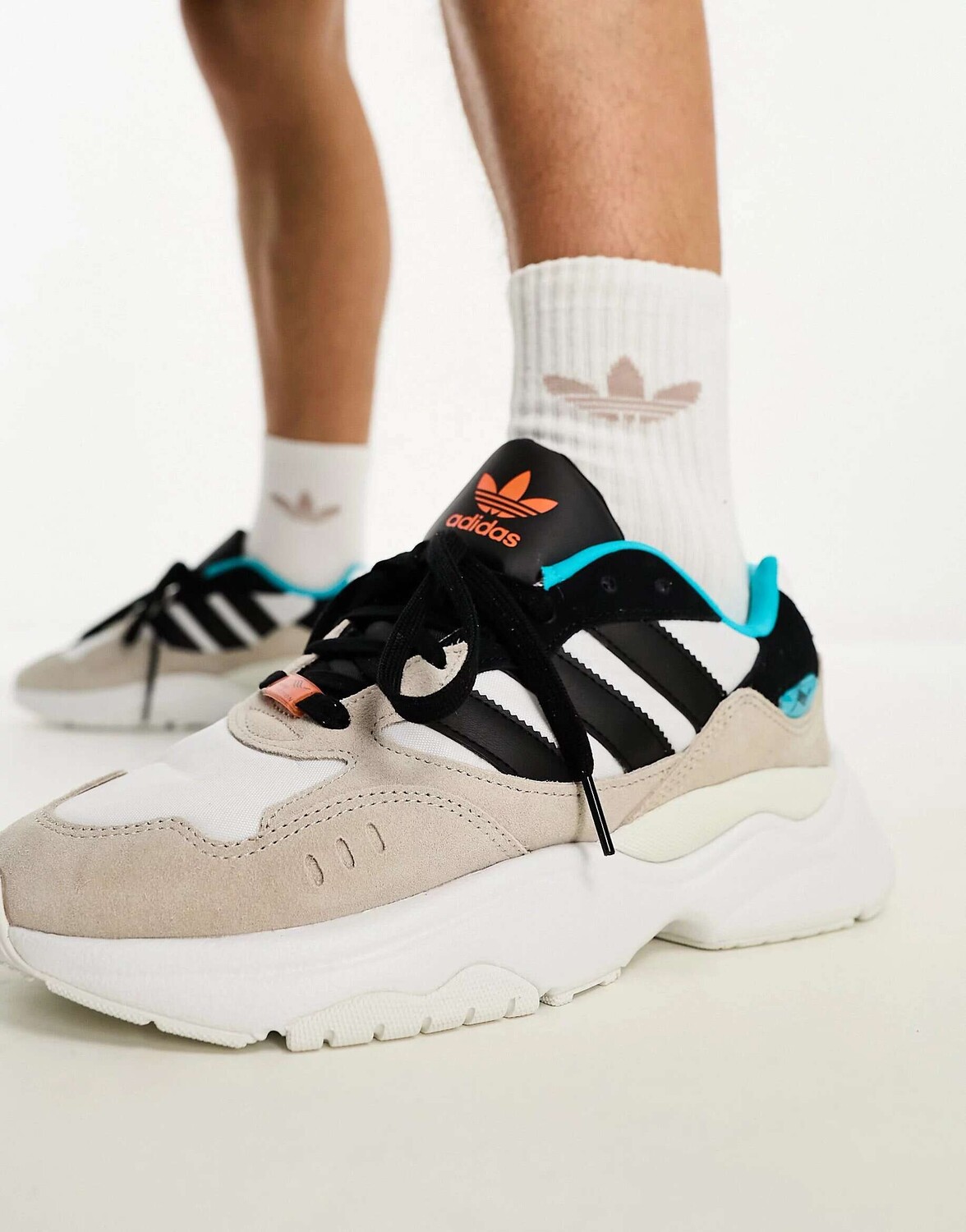 

Темно-синие/бежевые/белые кроссовки adidas Originals Retropy F90, Синий
