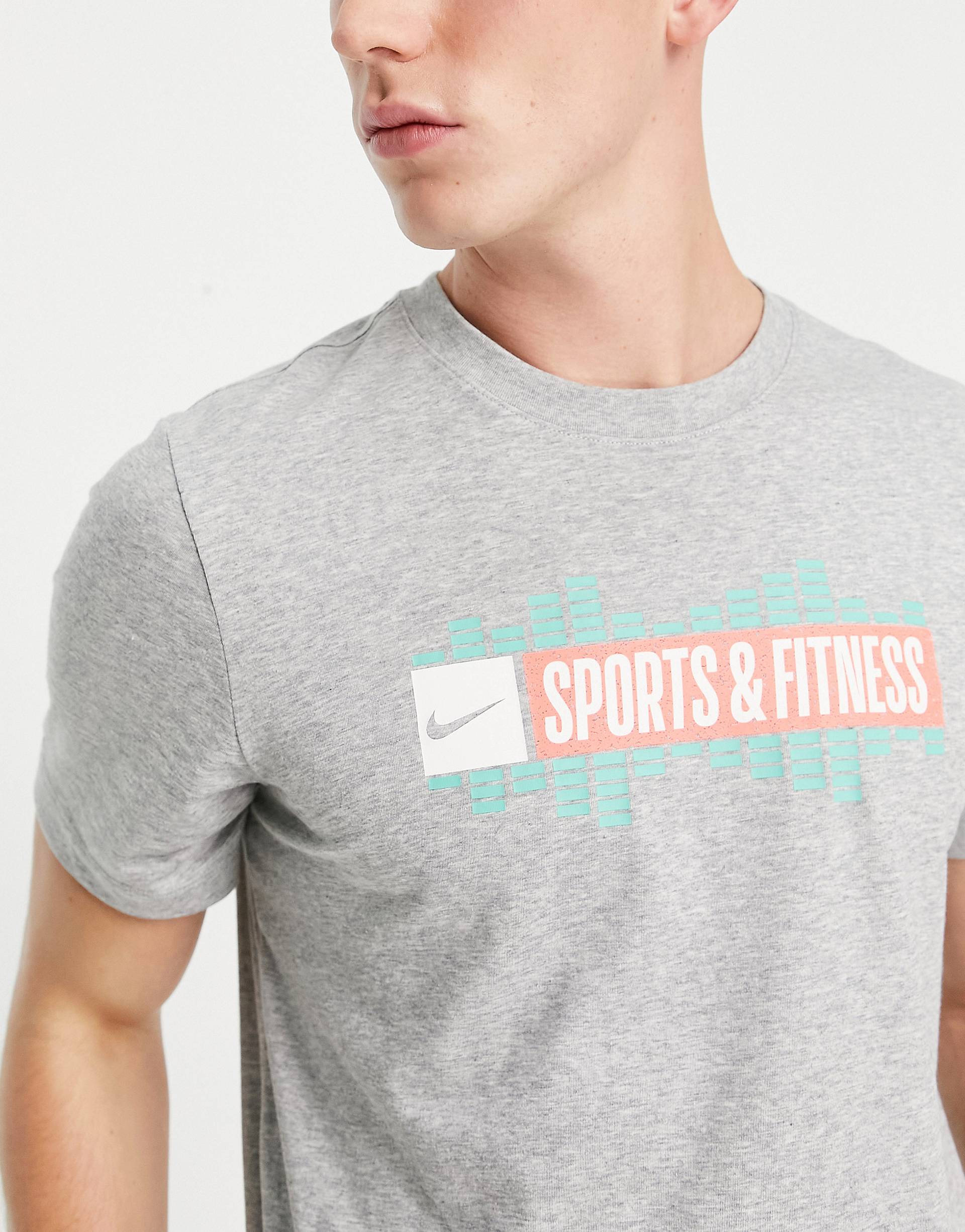 Серая футболка с принтом Nike Training Sports & Fitness