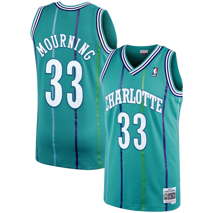 

Джерси Mitchell & Ness Charlotte Hornets, бирюзовый