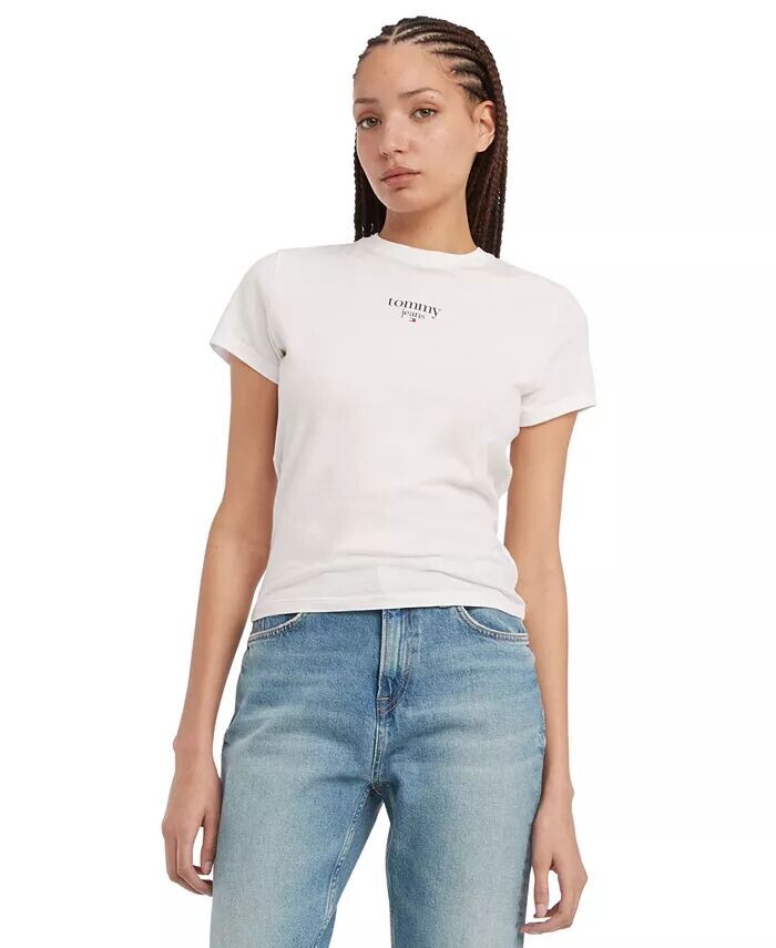 

Женская футболка узкого кроя с логотипом Essential Tommy Jeans, белый
