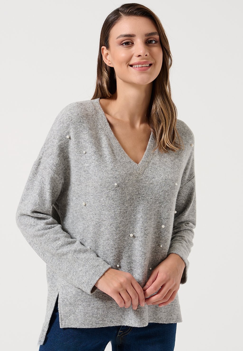 цена Вязаный свитер Jimmy Key, цвет grey
