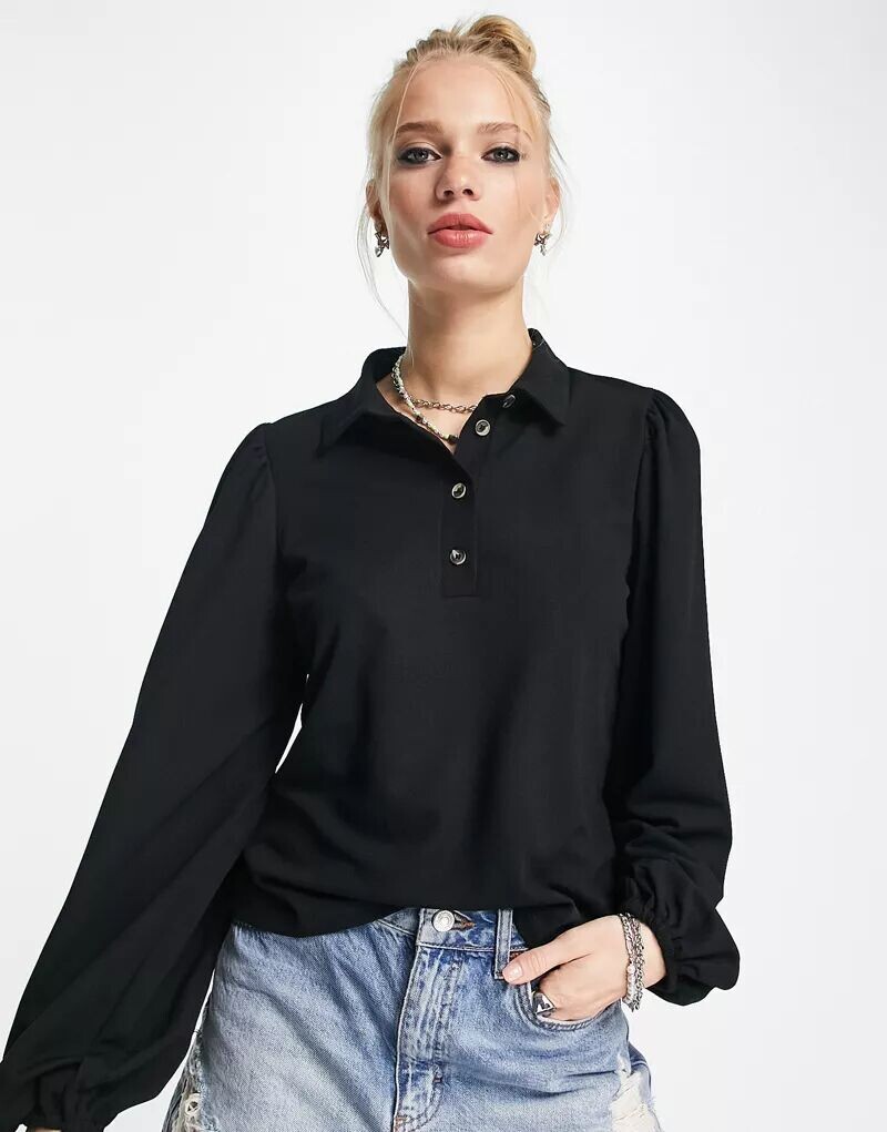 

Черная рубашка с длинными рукавами Vero Moda