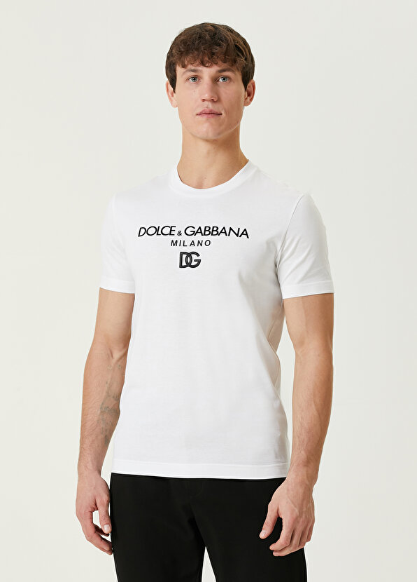 Белая футболка с логотипом Dolce&Gabbana