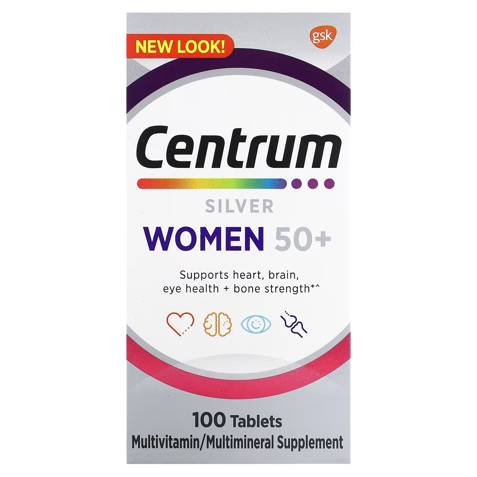 Мультивитаминная добавка Centrum Silver для женщин 50+, 100 таблеток whitaker nutrition forward plus daily regimen everyday vitality ежедневная мультивитаминная добавка 60 пакетиков