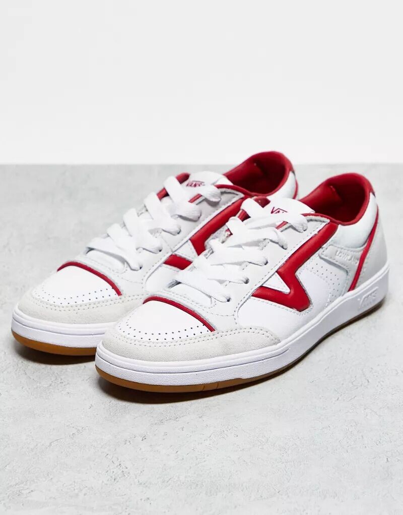 

Кроссовки Vans Lowland из белой кожи с красными деталями