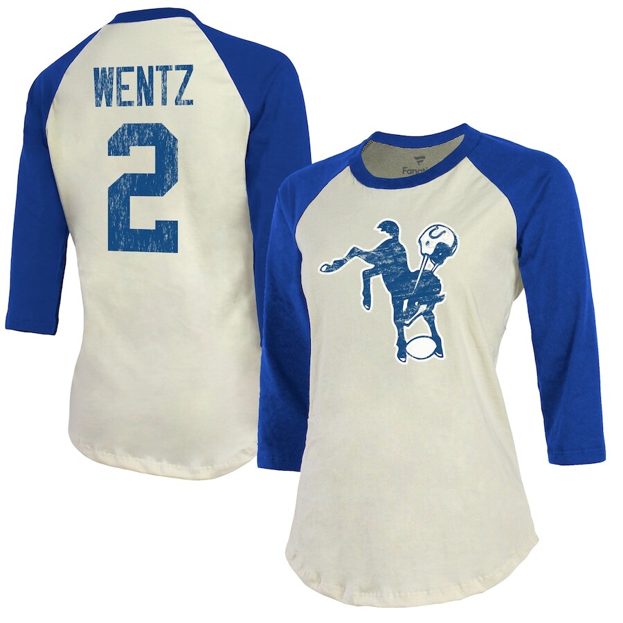 

Футболка с именем и номером Majestic Threads Indianapolis Colts, кремовый