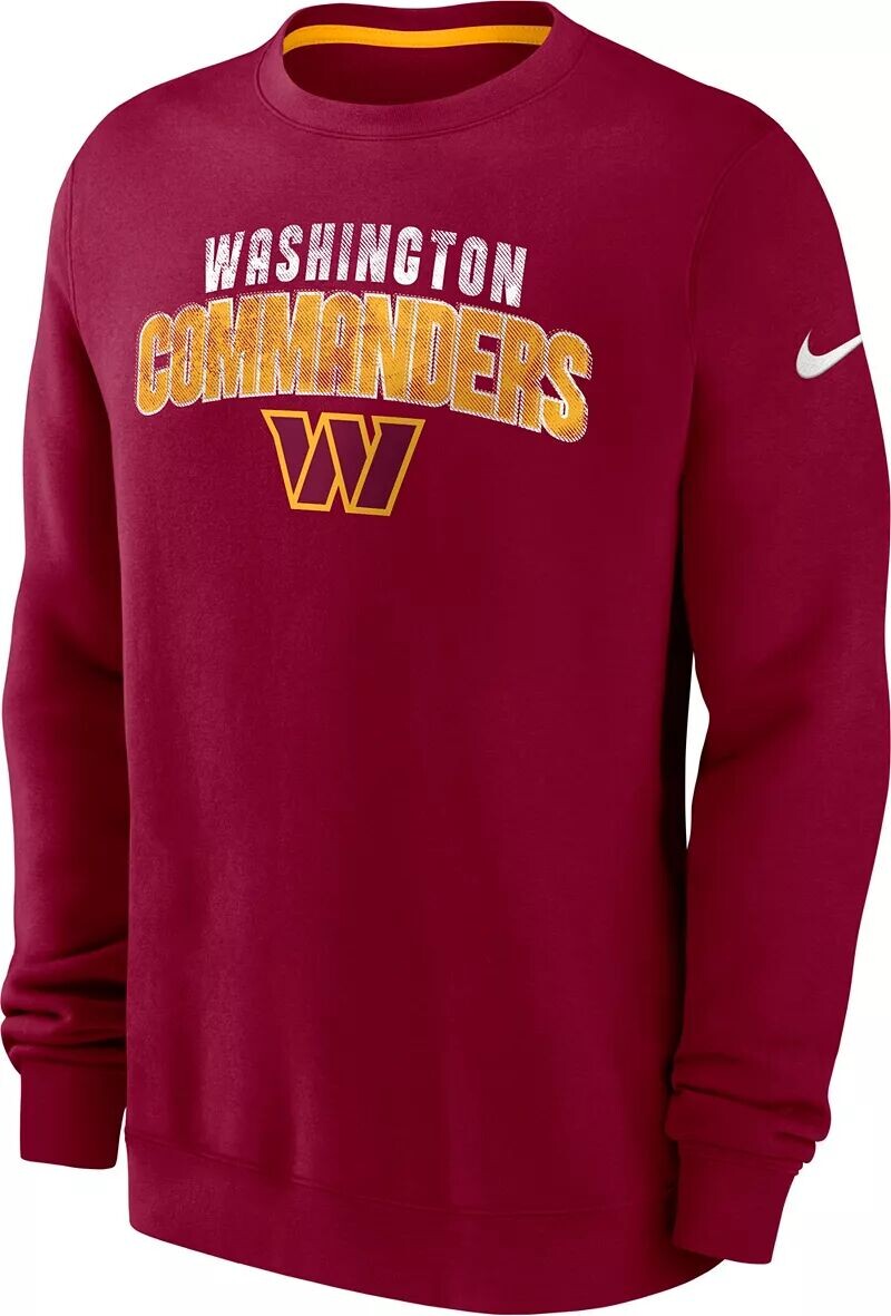 

Мужская толстовка Nike Washington Commanders Rewind Shout Red Crew