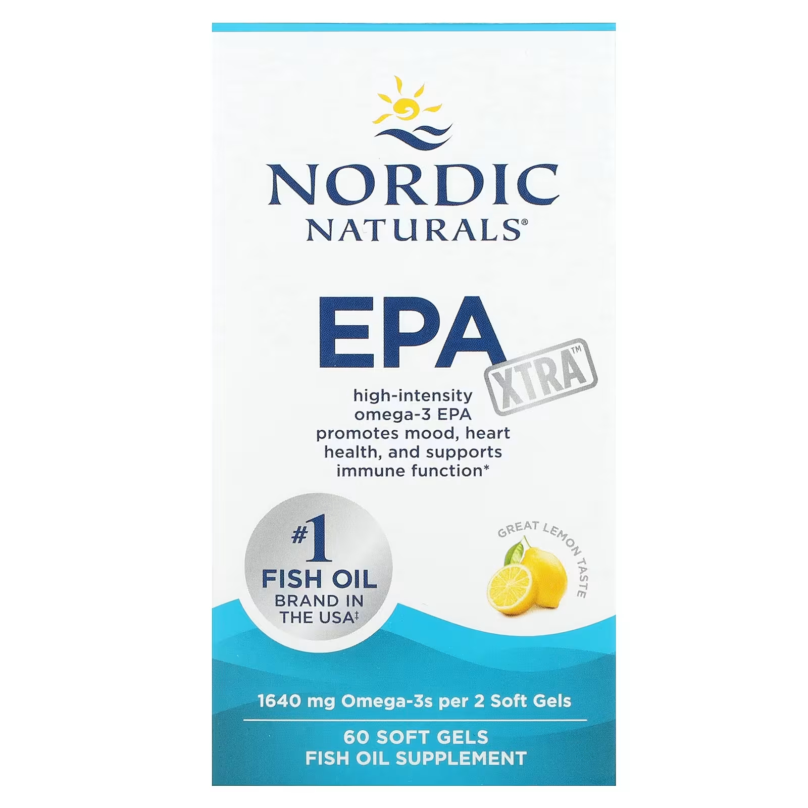 Nordic Naturals EPA Xtra Great Lemon 60 мягких гелей dha xtra strawberry 60 мягких таблеток nordic naturals