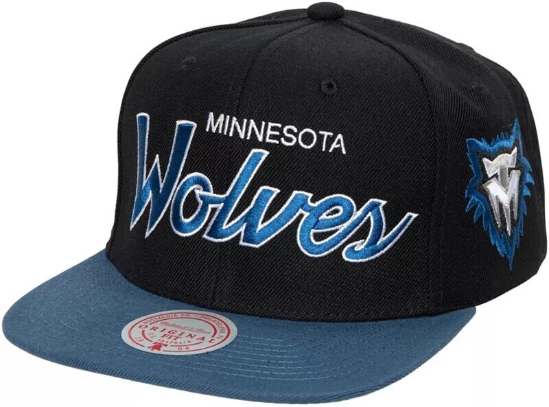 

Регулируемая бейсболка Mitchell & Ness для взрослых Minnesota Timberwolves Script 2Tone