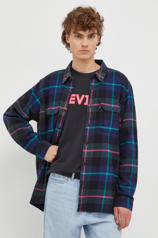 

Хлопчатобумажную рубашку Levi's, темно-синий