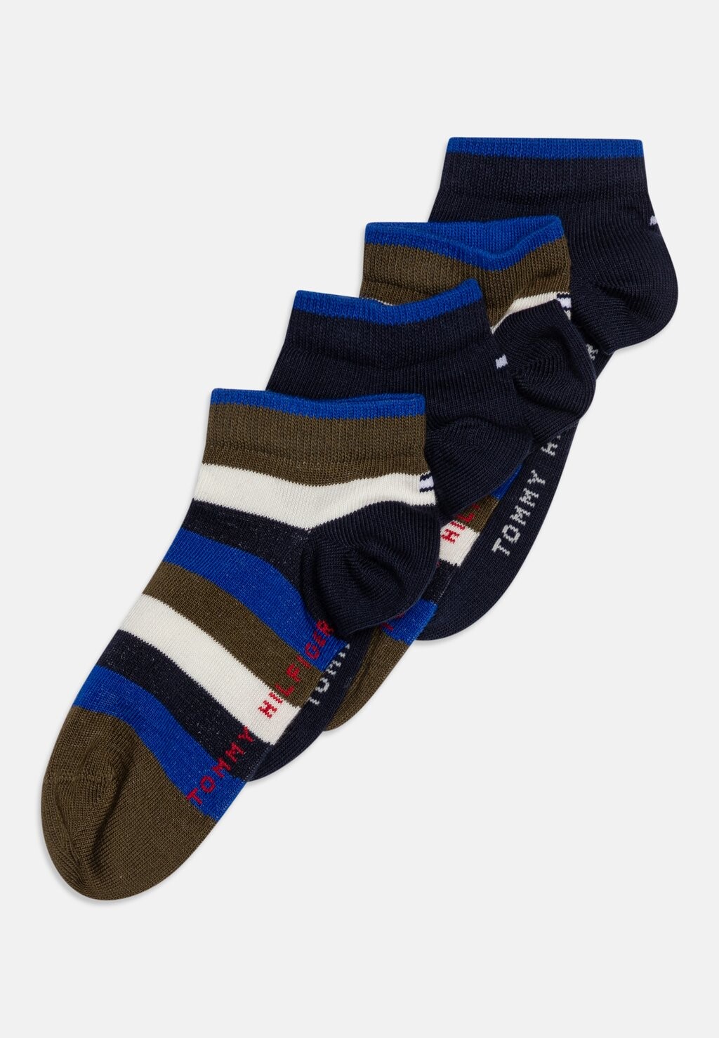 

Носки KIDS BASIC STRIPE QUARTER 6 PACK Tommy Hilfiger, цвет olive green/blue