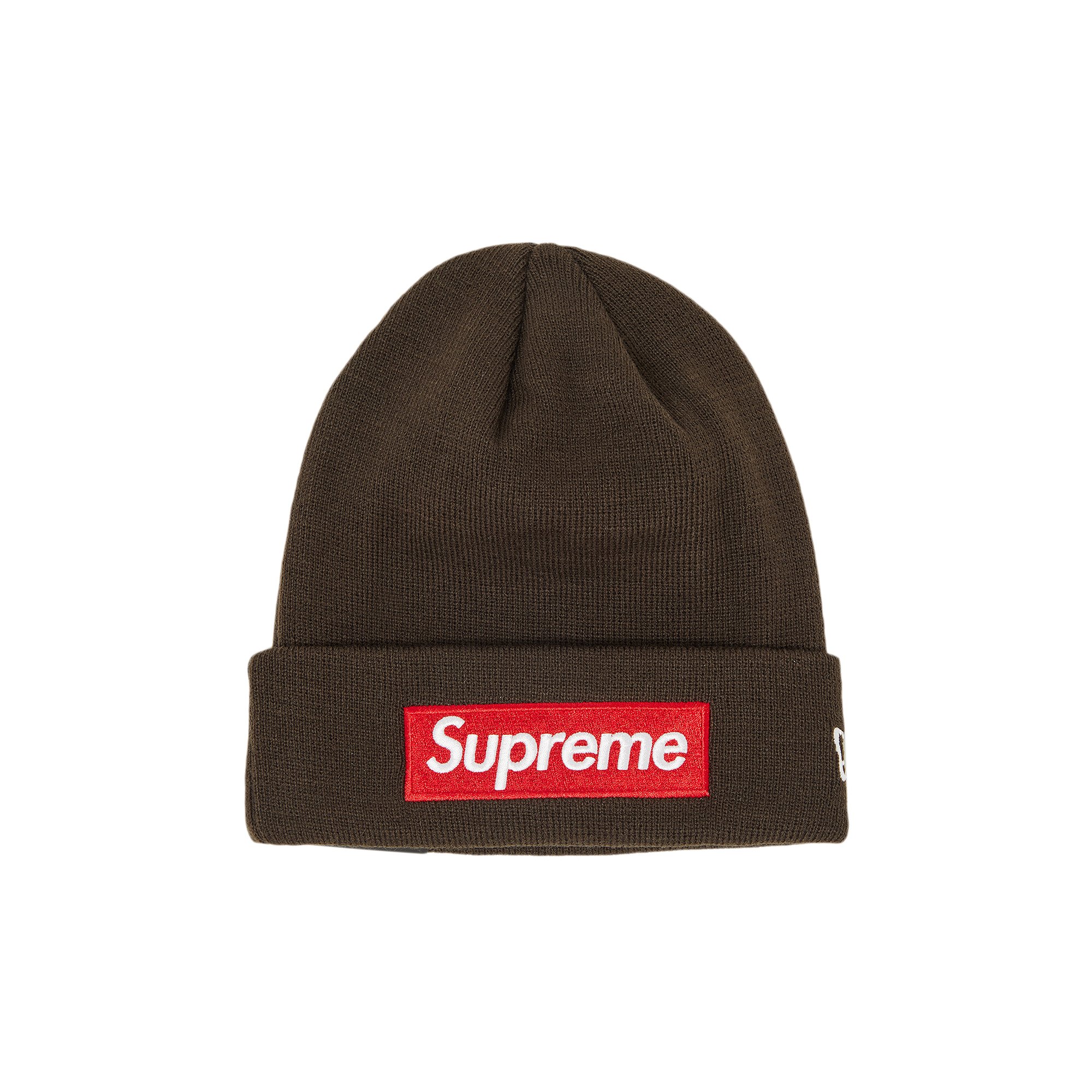 Шапка-бини Supreme x New Era Box Logo, коричневая