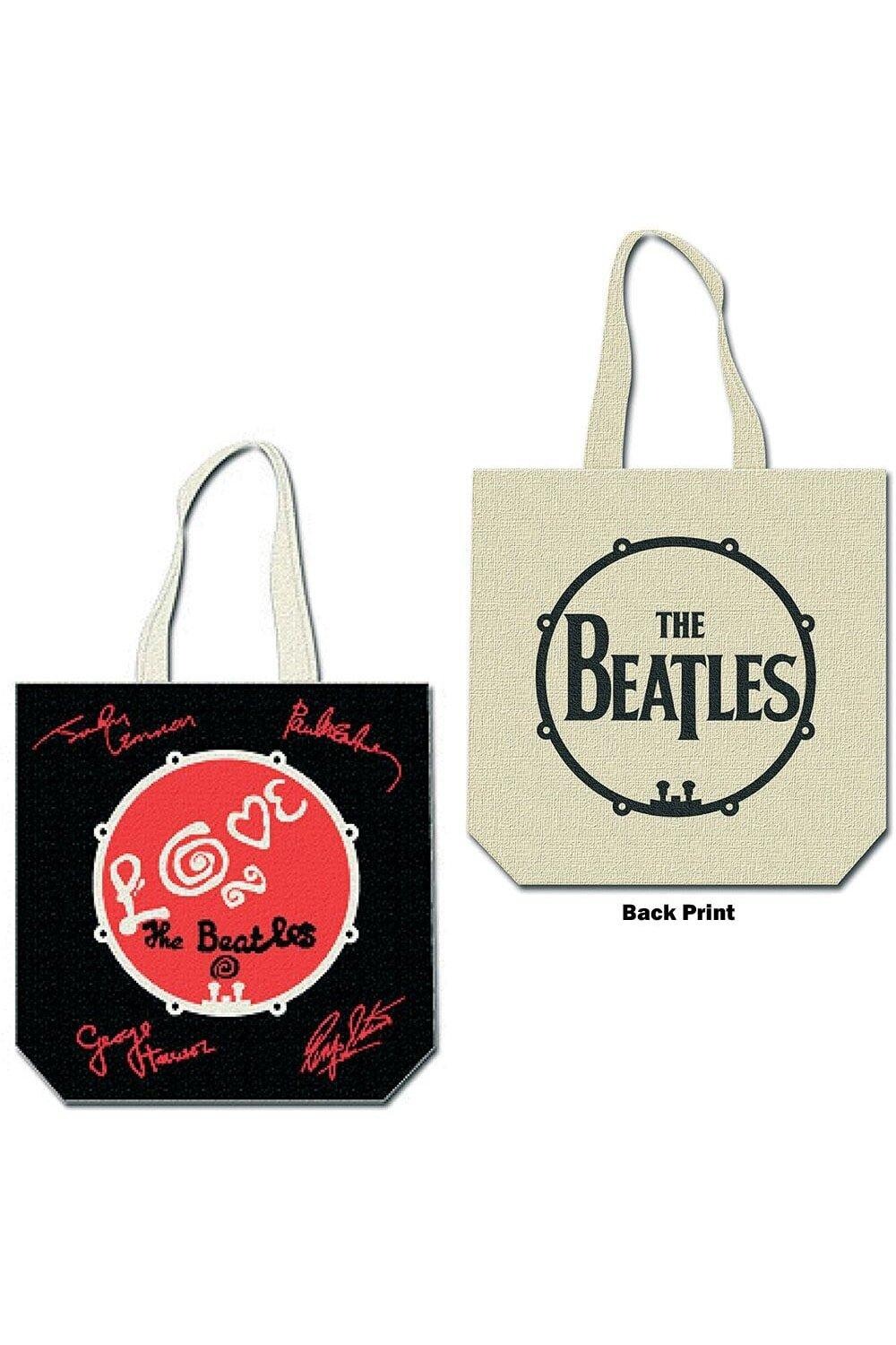 

Хлопковая большая сумка с принтом на спине Love Drum The Beatles, черный