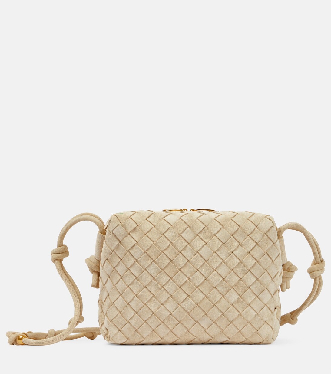 

Замшевая сумка через плечо с петлей Bottega Veneta, бежевый