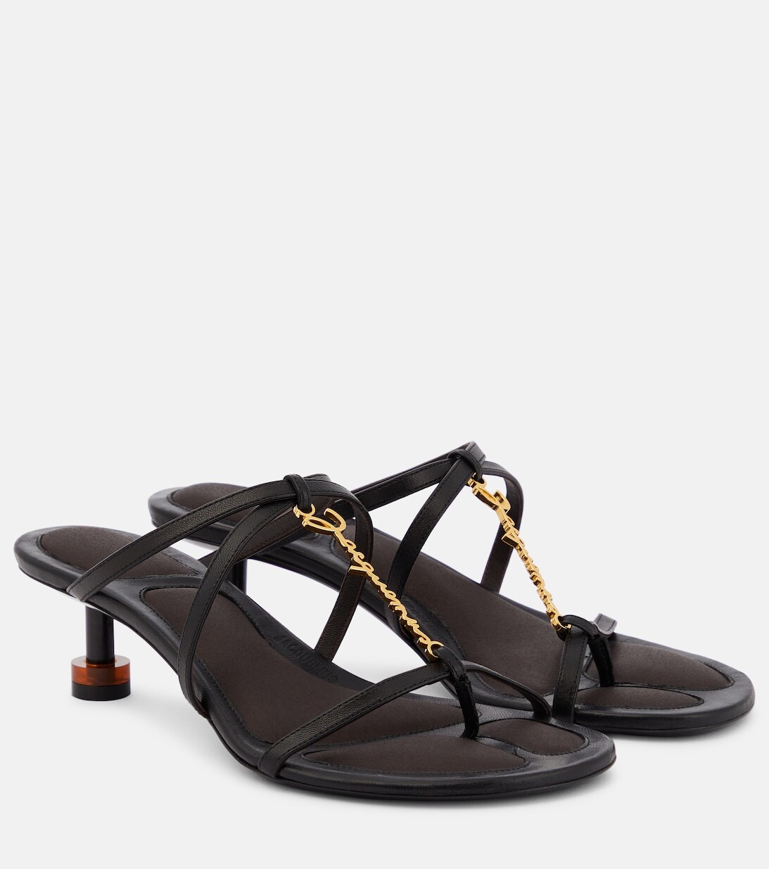 

Кожаные сандалии Les Sandales Basses Pralu Jacquemus, черный