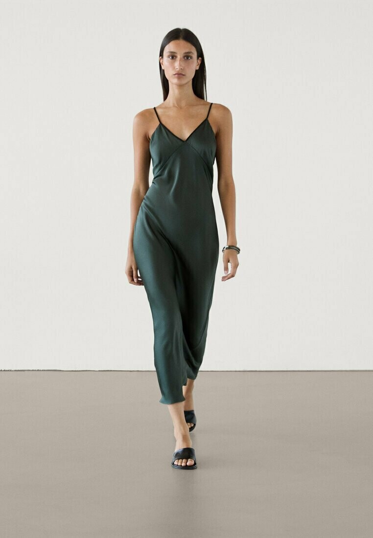 

Платье макси STRAPPY Massimo Dutti, темно-зеленый